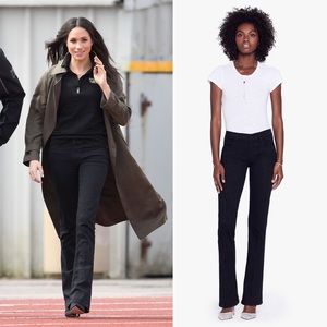 MOTHER The Runaway Jeans in Dashing & Dangerous Black Bootcut 29 Meghan Markle